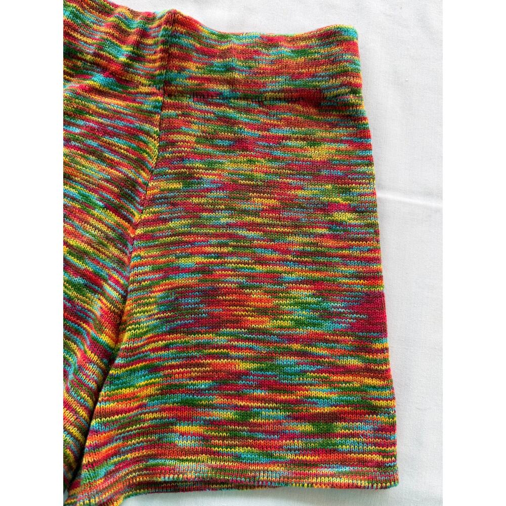 Hippie Retro CIDER Multicolor Space Dye Knit Shorts S Boho Festival Indie 70s